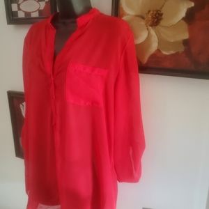 Kristin Nicole Vneck Sheer Blouse